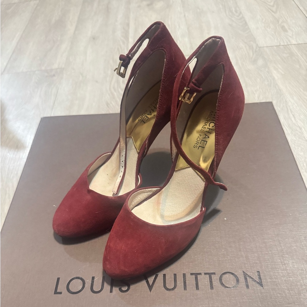 Michael Kors Burgundy Suede Heels